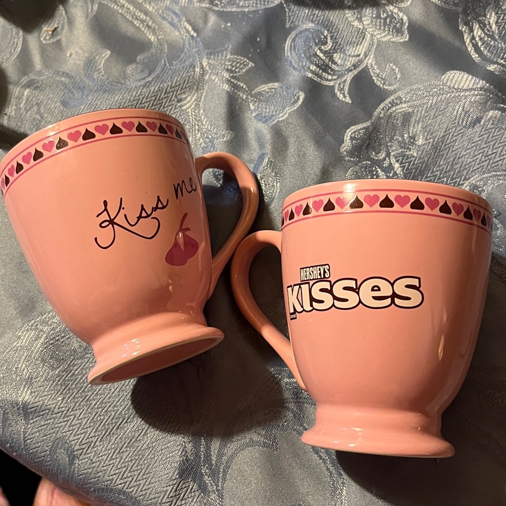 Fitz and Floyd Pink Hershey's Kisses Mugs